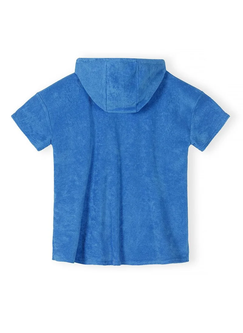 MINOTI Boys blue towelling hooded cover up long sleeves